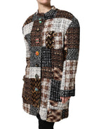 Multicolor Patchwork Button Down Jacket