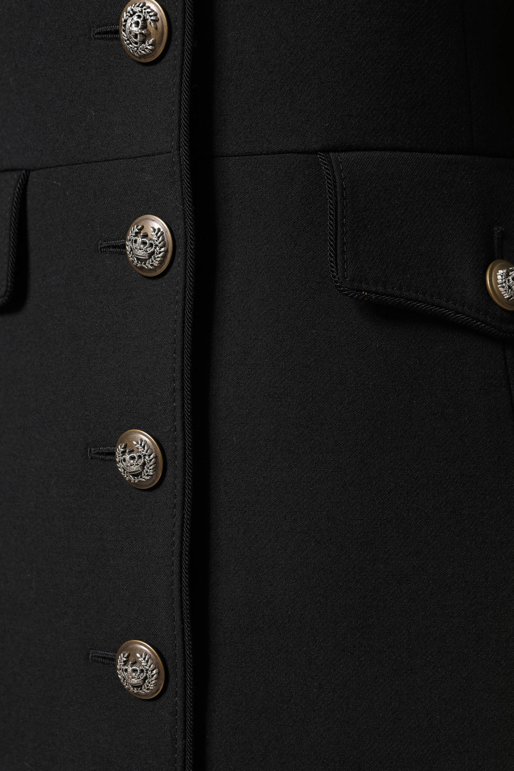 Black Wool Single Breasted Trench Coat Jacket