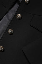 Black Wool Single Breasted Trench Coat Jacket