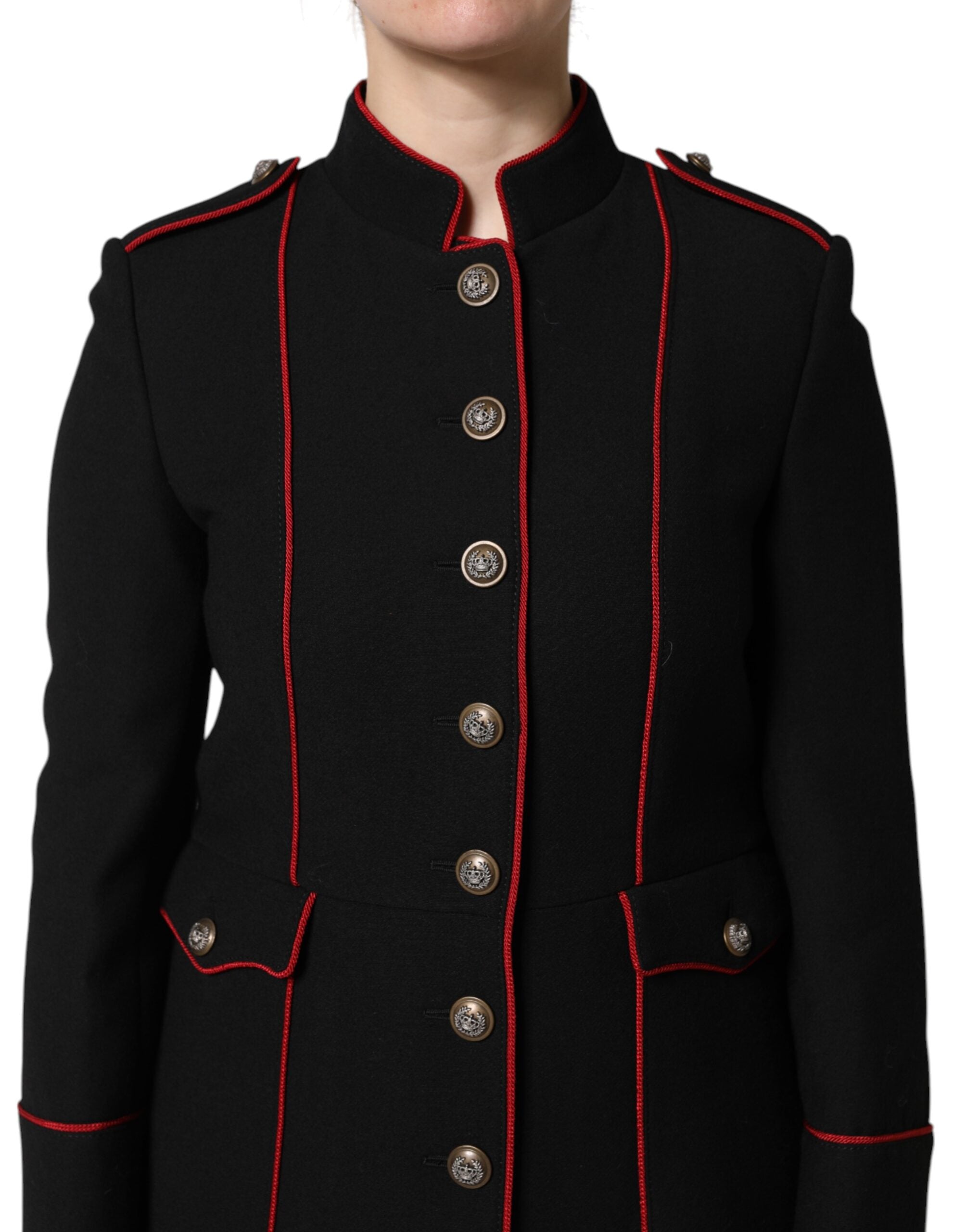 Black Wool Single Breasted Trench Coat Jacket