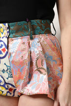 Multicolor High Waist Women Hot Pants Shorts