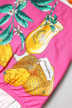 Pink Printed High Waist Hot Pants Shorts