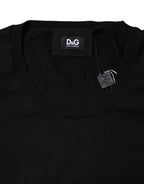 Black Cotton Round Neck Short Sleeve T-shirt