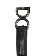 Black Polyester Logo Print DG Buckle Belt