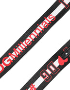 Black Polyester Logo Print DG Buckle Belt