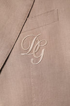 Beige TAORMINA Single Breasted Coat Blazer