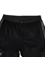 Black Cotton Cargo Jogger Sweatpants Pants