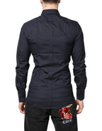 Dark Blue GOLD Cotton Dress Formal Shirt