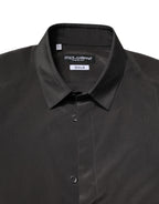 Dark Gray Silk GOLD Dress Formal Shirt