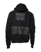 Black Cotton Hooded Sweatshirt Sweater