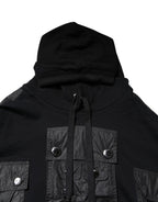 Black Cotton Hooded Sweatshirt Sweater
