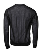 Black White Logo Knitted Pullover Sweater