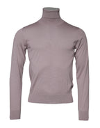 Brown Cashmere Knitted Men Pullover Sweater