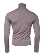 Brown Cashmere Knitted Men Pullover Sweater