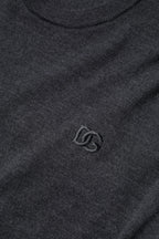 Gray Wool Logo Knitted Men Pullover Sweater