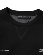 Black Cotton Logo Knitted Pullover Sweater