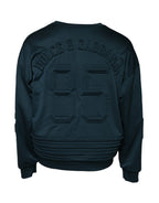 Dark Green Embossed Logo Pullover Sweater