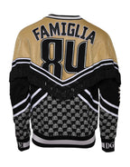 Multicolor Cotton Crew Neck Pullover Sweater