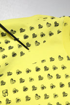 Yellow Heart Crew Neck Men Pullover Sweater