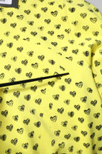 Yellow Heart Crew Neck Men Pullover Sweater