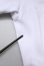 White Logo Cotton Crew Neck Pullover Sweater