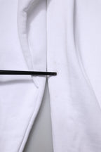 White Logo Cotton Crew Neck Pullover Sweater