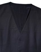 Black Wool Waistcoat Dress Formal Vest