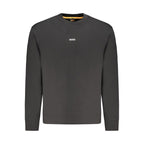 Black Cotton Men Sweatshirt