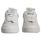 White Miami Leather Low Top Sneakers Shoes