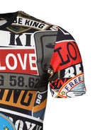 Multicolor Patchwork Cotton Crew Neck T-shirt