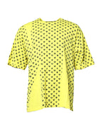 Yellow Cotton DG Heart Print Crew Neck T-shirt
