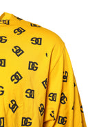 Yellow Cotton DG Logo Print Cropped T-shirt