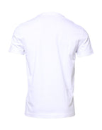 White Cotton DG Embroidery Crew Neck T-shirt