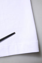 White Cotton DG Embroidery Crew Neck T-shirt