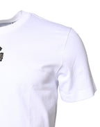 White Cotton DG Embroidery Crew Neck T-shirt