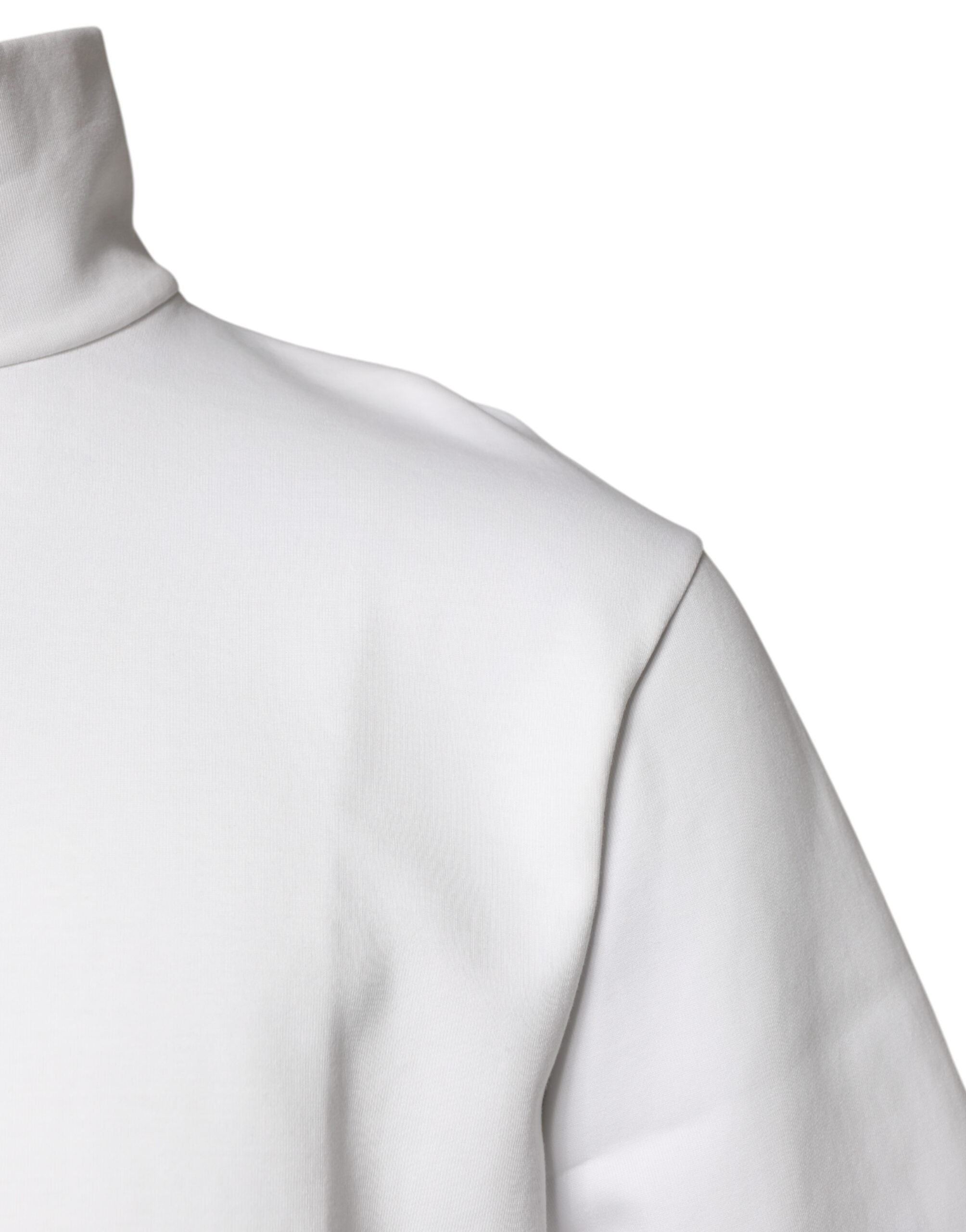 White Cotton Turtleneck DG Applique T-shirt