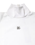 White Cotton Turtleneck DG Applique T-shirt
