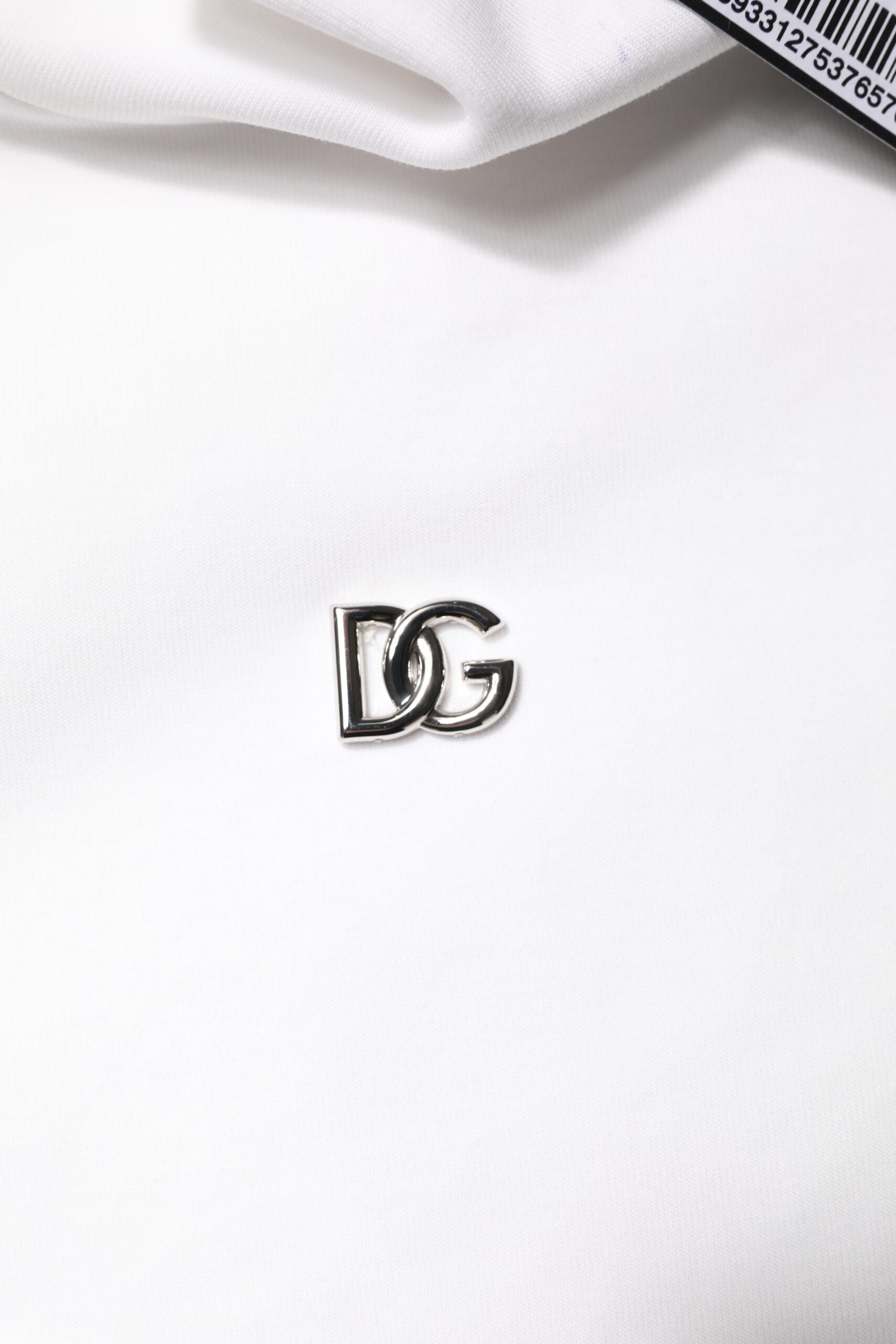 White Cotton Turtleneck DG Applique T-shirt