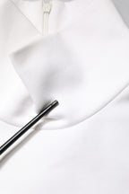 White Cotton Turtleneck DG Applique T-shirt