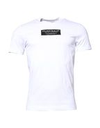 White Cotton Logo Patch Crew Neck T-shirt