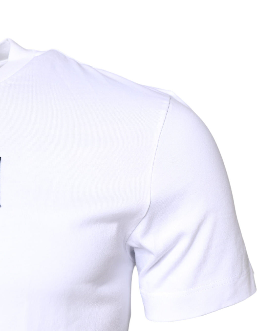 White Cotton Logo Patch Crew Neck T-shirt
