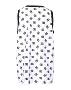 White Polyester Sleeveless DG Logo T-shirt