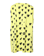 Yellow Cotton Sleeveless DG Heart T-shirt