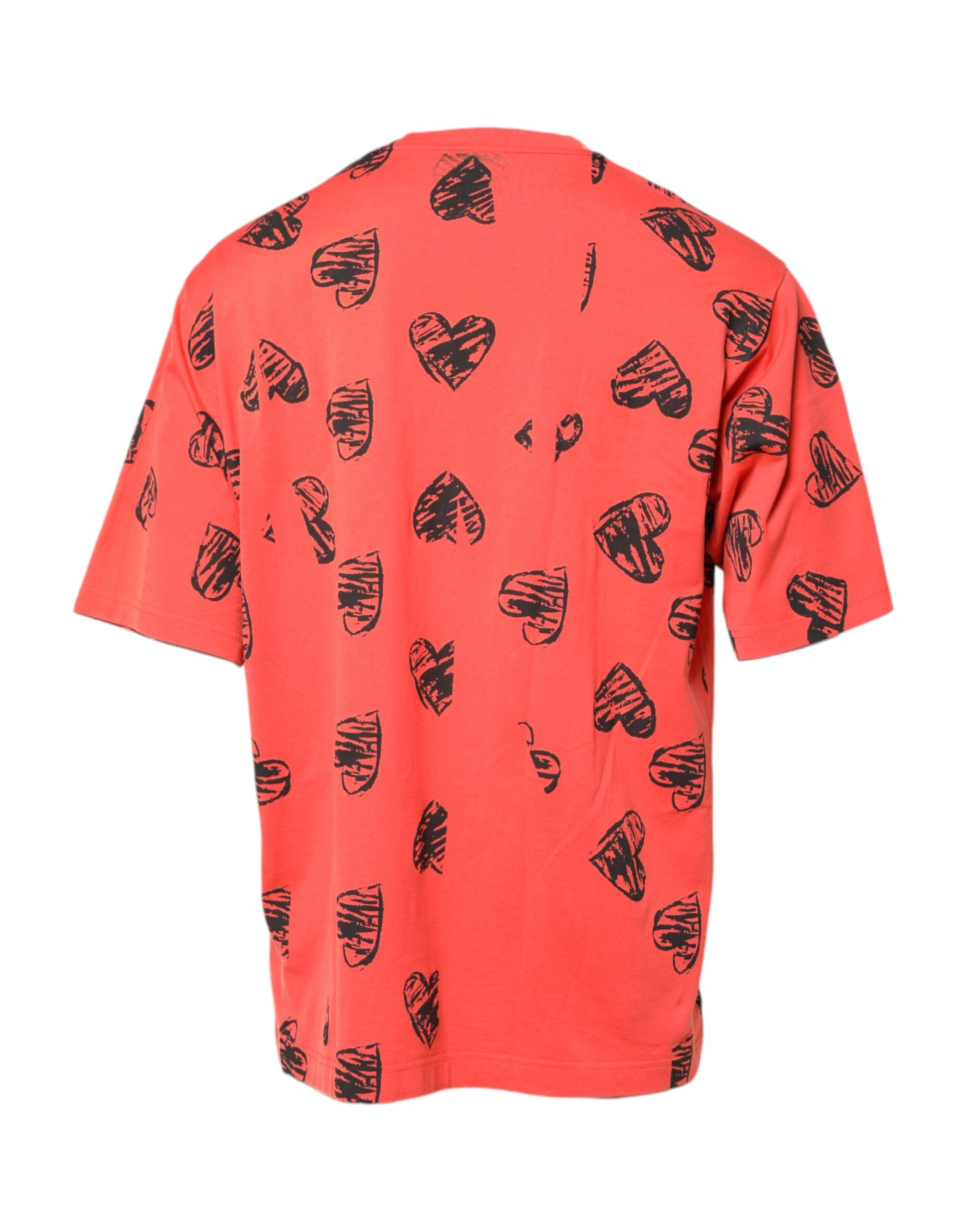 Red Cotton Short Sleeve DG Heart Logo T-shirt