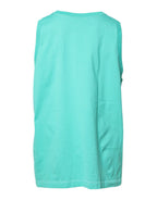 Green Sleeveless Logo Round Neck T-shirt