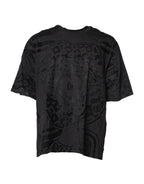 Black Cotton Bandana Logo Crew Neck T-shirt