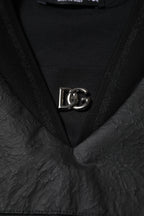 Black Cotton Short Sleeves V-neck T-shirt