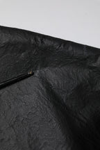 Black Cotton Short Sleeves V-neck T-shirt