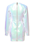 White Long Sleeves Bodycon Sheath Mini Dress
