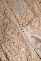 Beige Floral Lace Sleeveless Sheath Dress